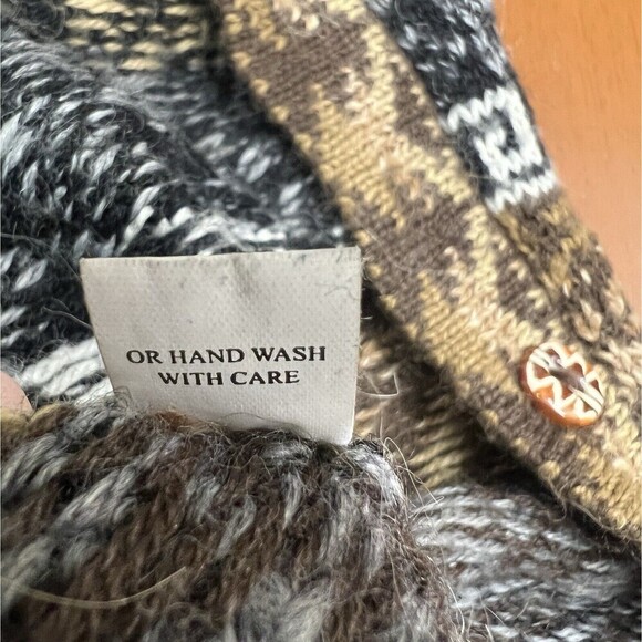 Peruvian Alpaca Connection 100% Alpaca Cardigan Sweater Artsy Boho Tribal XL - Picture 11 of 16